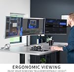 VIVO Telescoping Triple Monitor Desk Mount, Heavy Duty Flush-to-Wall Stand
