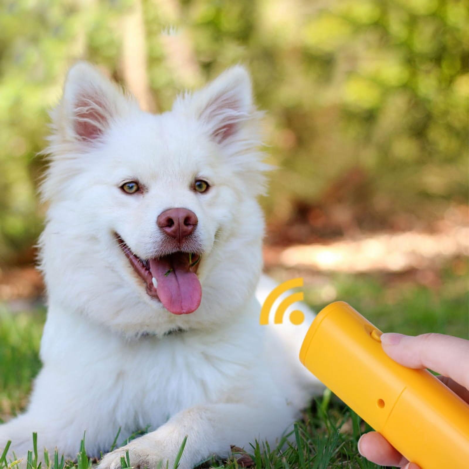 Ketsicart® Dog Repeller, Anti Dog Barking Device, Anti Barking Ultrasonic tranier, 3 in 1 Dog Repeller Device, LED Dog Repeller Trainer with Flash Light (Yellow) 4