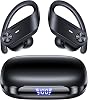 Auriculares inalámbricos con cancelación activa de ruido híbrida, 80 horas de reproducción, calidad estéreo de alta resolución, con modo de transparencia, ganchos de oreja Bluetooth, para trabajo, deportes y viajes 1