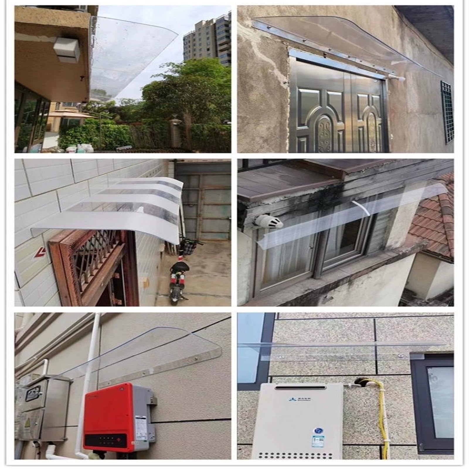 Amazon.co.jp: 後付け 雨よけ 庇 玄関ひさし ベランダ 屋根，40/50cm 