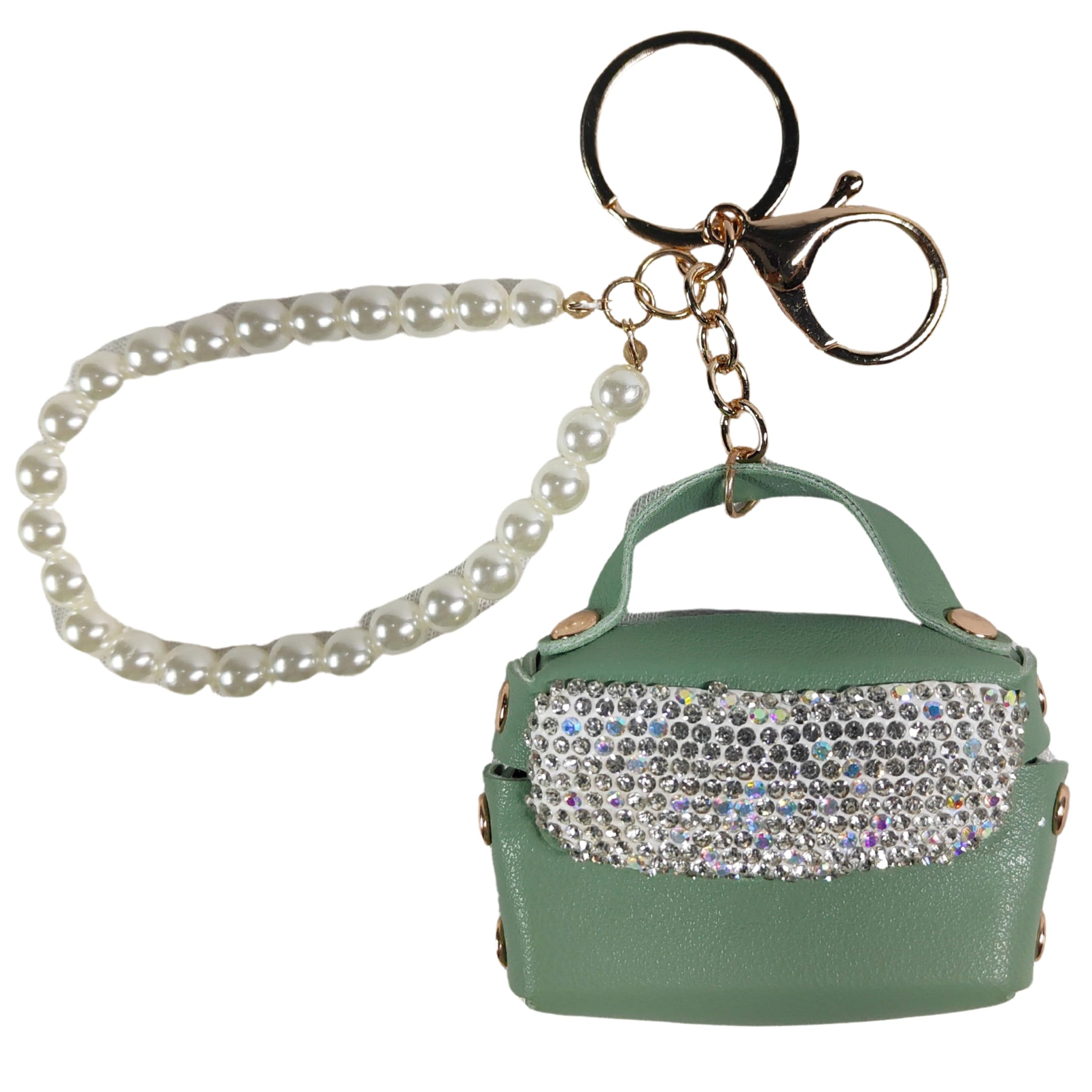 Crystal Stylish Fashionable Small Lovely Coin Purse Wallet Keychain Lovely Charm Handbag Pendant Cute Coin Purse Key Rings | Lip Gloss Holder for Girls | Womens| Pack of 1| Green (B0DBZS2JP9) Amazon Price History, Amazon Price Tracker