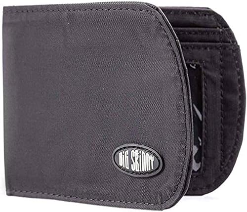 Big Skinny Billetera delgada de bloqueo RFID para hombre, con capacidad para hasta 20 tarjetas, color negro