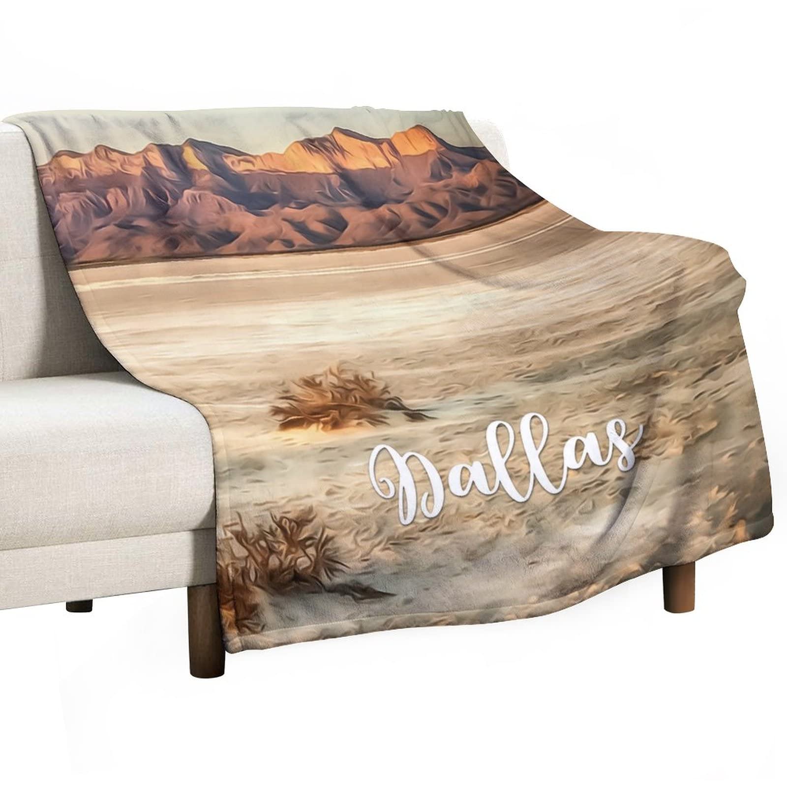 Couverture flanelle Dallas plaid 3D jeté de lit canapé 130x150cm