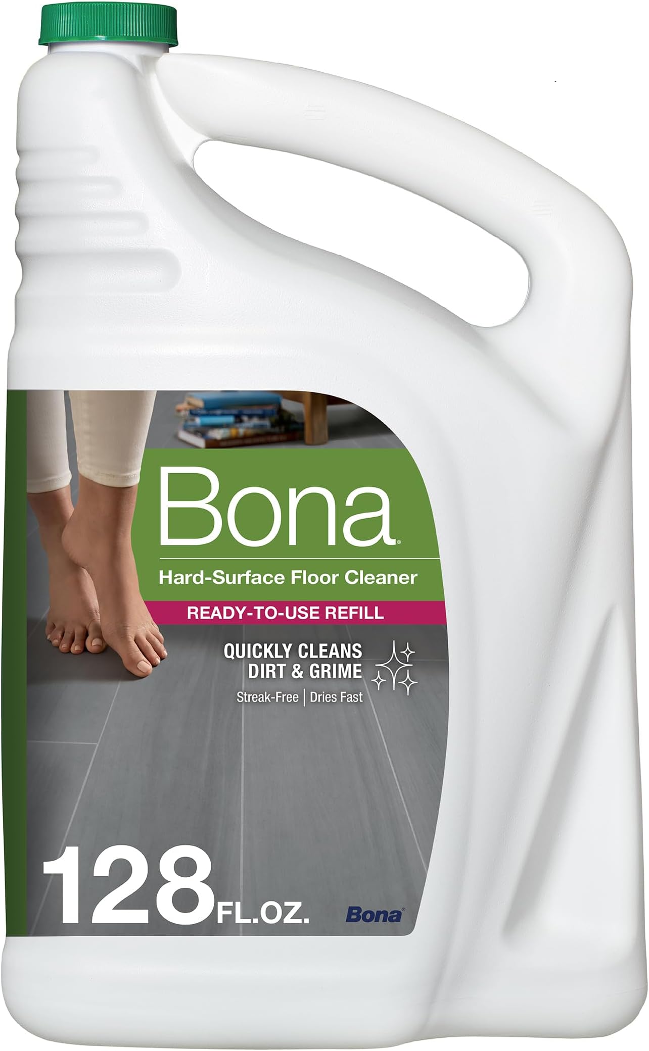 Bona Multi-Surface Floor Cleaner Refill - 128 fl oz - Unscented | Refill for Bona Spray Mops and Spray Bottles - Residue-Free Cleaning Solution for Stone, Tile, Laminate, and Vinyl Floors