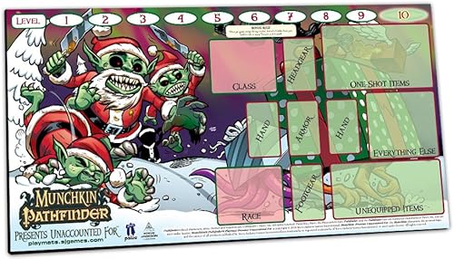 Miniatura 4 de Steve Jackson Games Alfombrilla de juego Munchkin Pathfinder: Presents Unaccounted for | Rastreador de niveles | Accesorio de juego de cartas