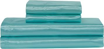 Mulberry Silk 6A Graded 25 Momme Solid Sheet Set | Queen60" X 80" Light Blue |Comfy&Cozy Set Upto 18"inch Deep Pockets with Elastic Bounded 4 Piece Set | Oeko-Tex Standard