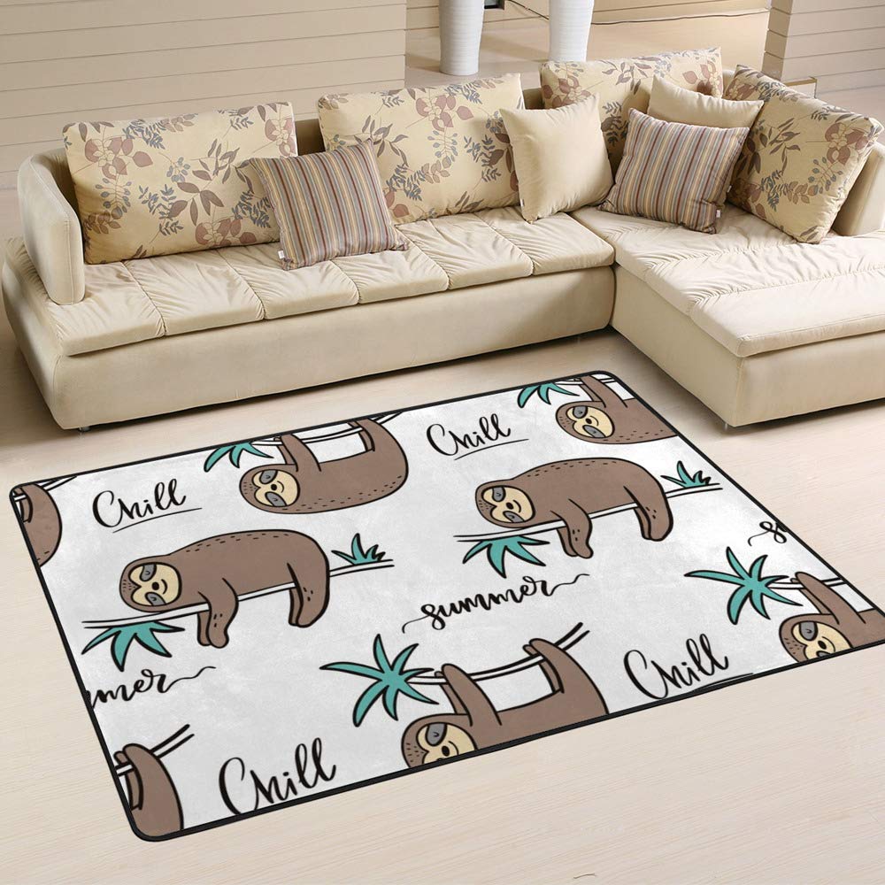 Tapis de style dessin animé Ruchen grand format 80x58 inch
