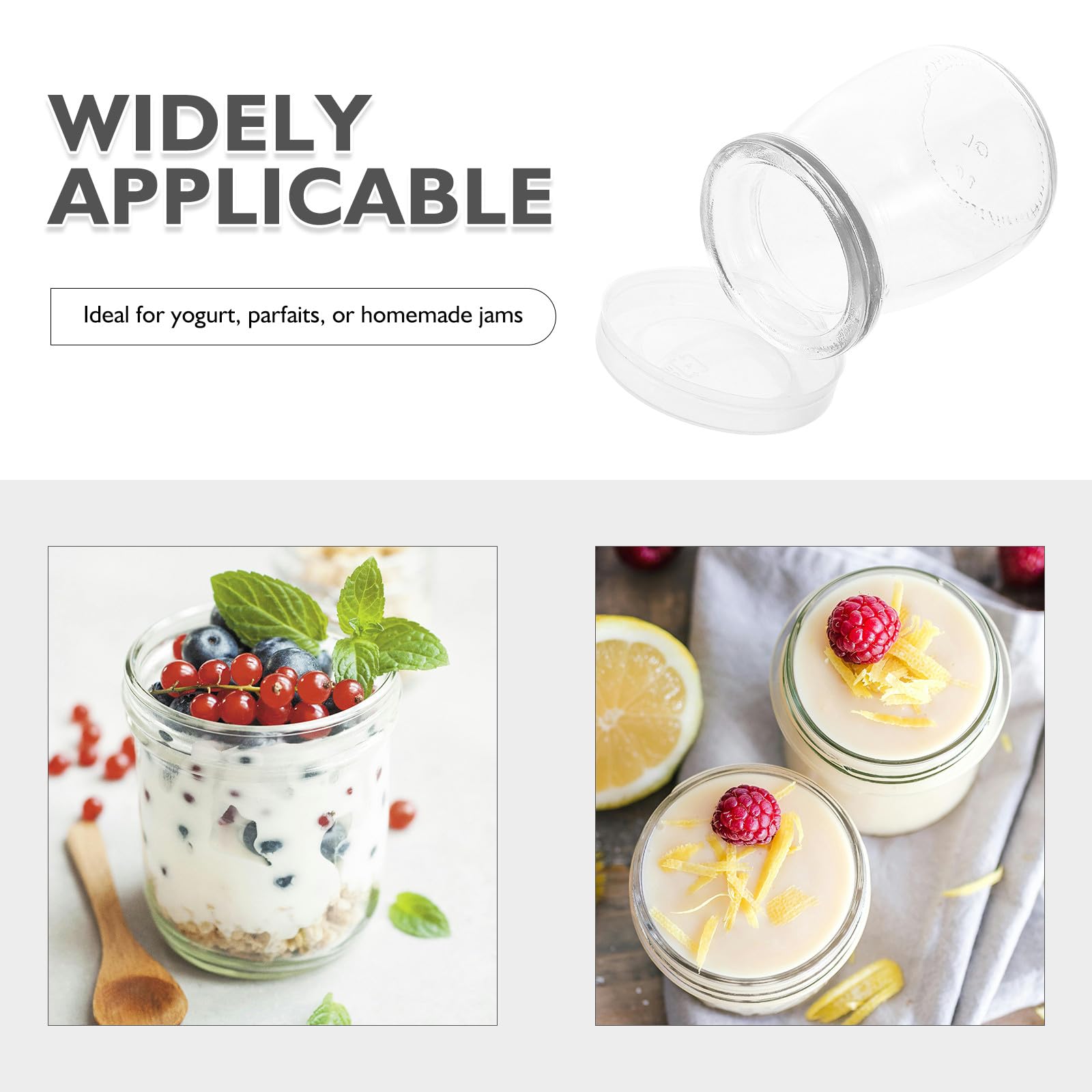 GALPADA 12 Bocaux en Verre 100ml pour Yaourtière, Récipients Réutilisables Élégants Desserts, Lot de 12 pour Présentation Raffinée en Événement