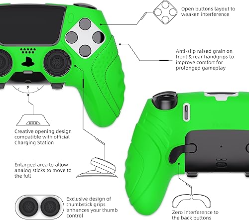 Miniatura 3 de PlayVital Guardian Edition - Funda de silicona ergonómica antideslizante para controlador de borde ps5, protector de goma suave para controlador