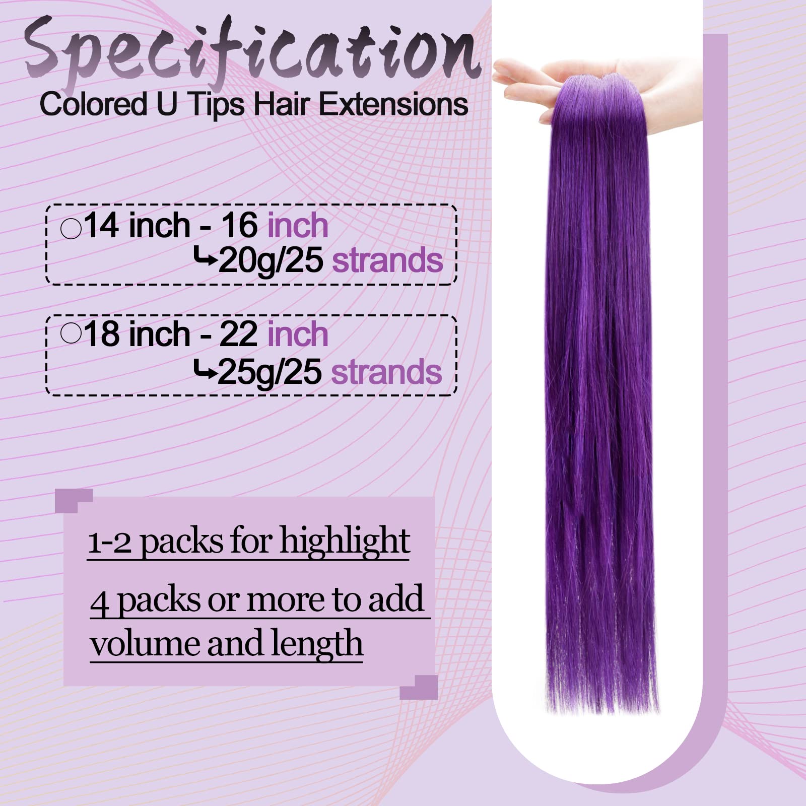 RUNATURE Micro Beads Hair Extensions Real Hair Purple Remy Micro Ring Hair Extensions Invisible Remy Straight Micro Hair 14 Inch 25g/25strands #Purple — view 148