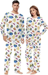 Unisex Pajama Set Long Sleeve Sleepwear Soft 2 Piece Loungewear Pj Sets for Women & Men