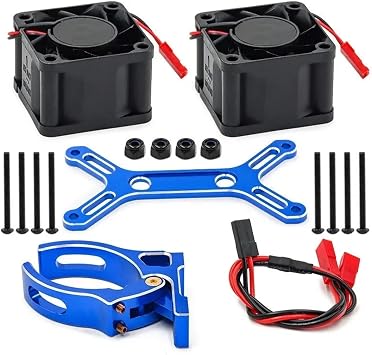 For Traxxas For X-Maxx 1/5 6S 8S For Arrma For KRATON For Outcast A47F 4985 Motor Dual Cooling Fan Kit RC Car Parts ModelsBlue