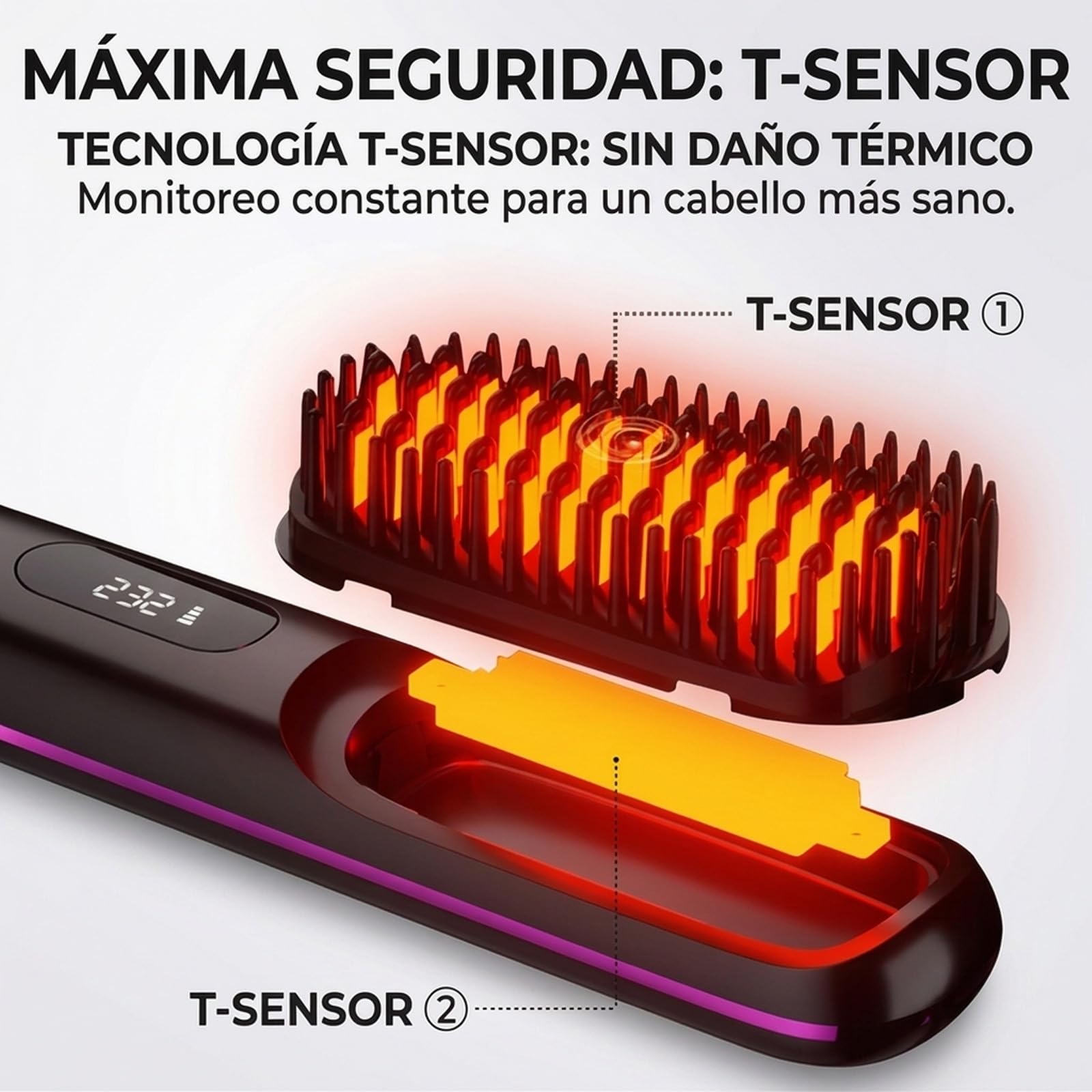 Cepillo Inalámbrico Pelo Suavelia para Cabello Corto, Cepillo Alisador con Calor Cerámico 3PX, Volumen Duradero, Sin Tirones ni Quemaduras, Recargable, Ideal para Pixie, Bob y Flequillo (Blanco) — view 5