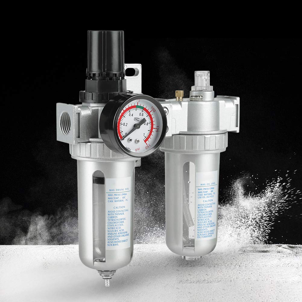 Wakects Regolatore del filtro dell'aria, separatore di olio 1/2 ", filtro per compressore d'aria, compressore d'aria per compressore e utensili ad aria