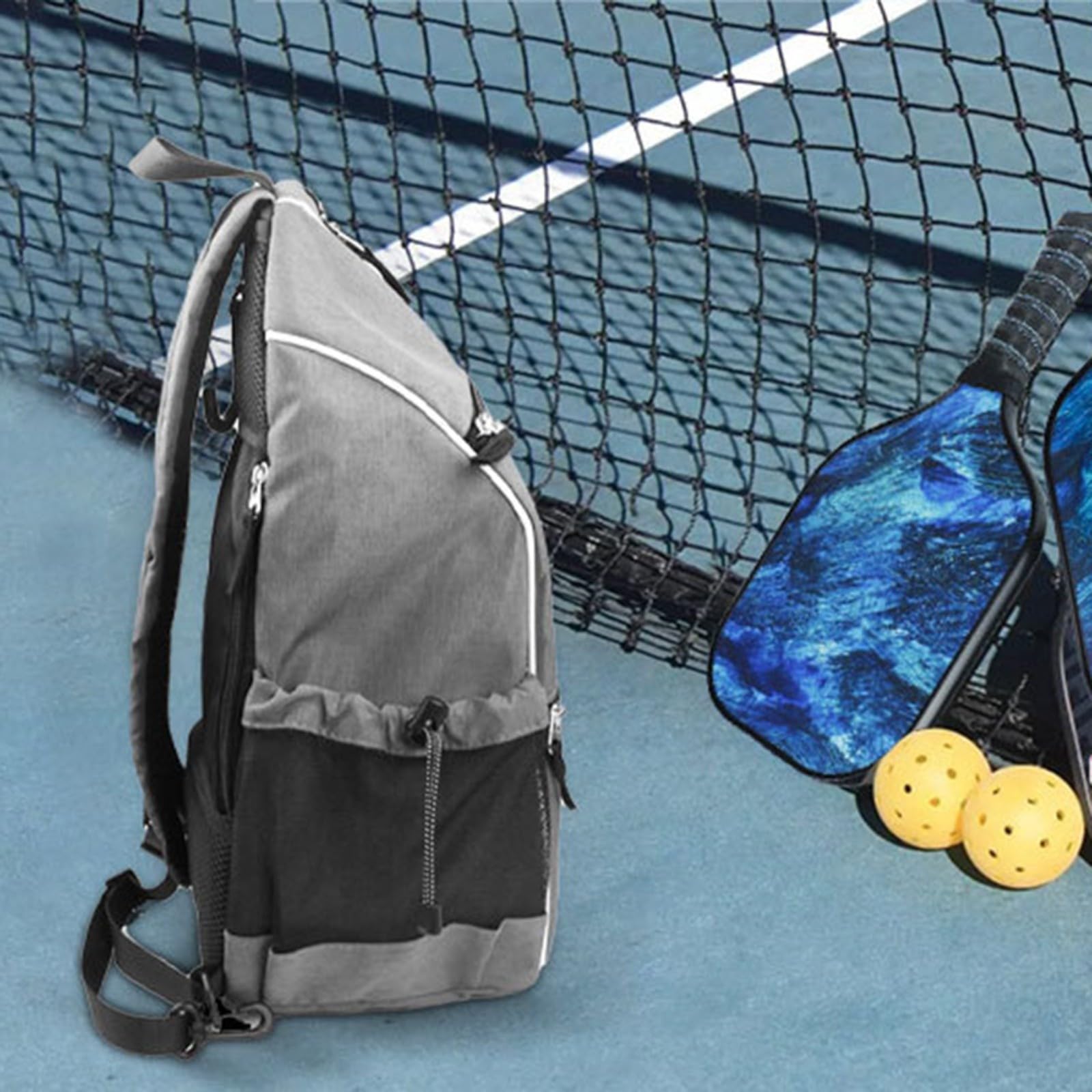 Sac à dos de padel de tennis 47,5 x 35 x 25 cm en tissu Oxford résistant à l'eau avec compartiment séparé pour accessoires
