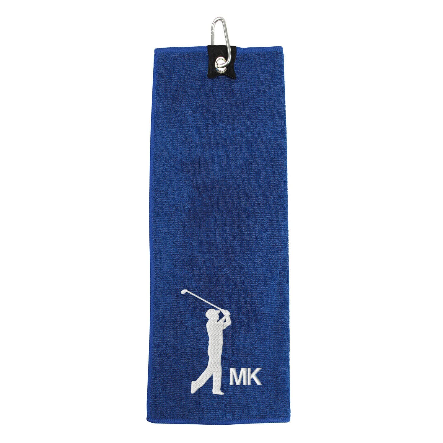 Active Window Films Personalised Embroidered Golf Towel, Luxury Golf Towel, Custom Embroidered Gift for Golfer, Golf Accessory Gift, Monogram Golf Gift (Royal Blue, Golfer)