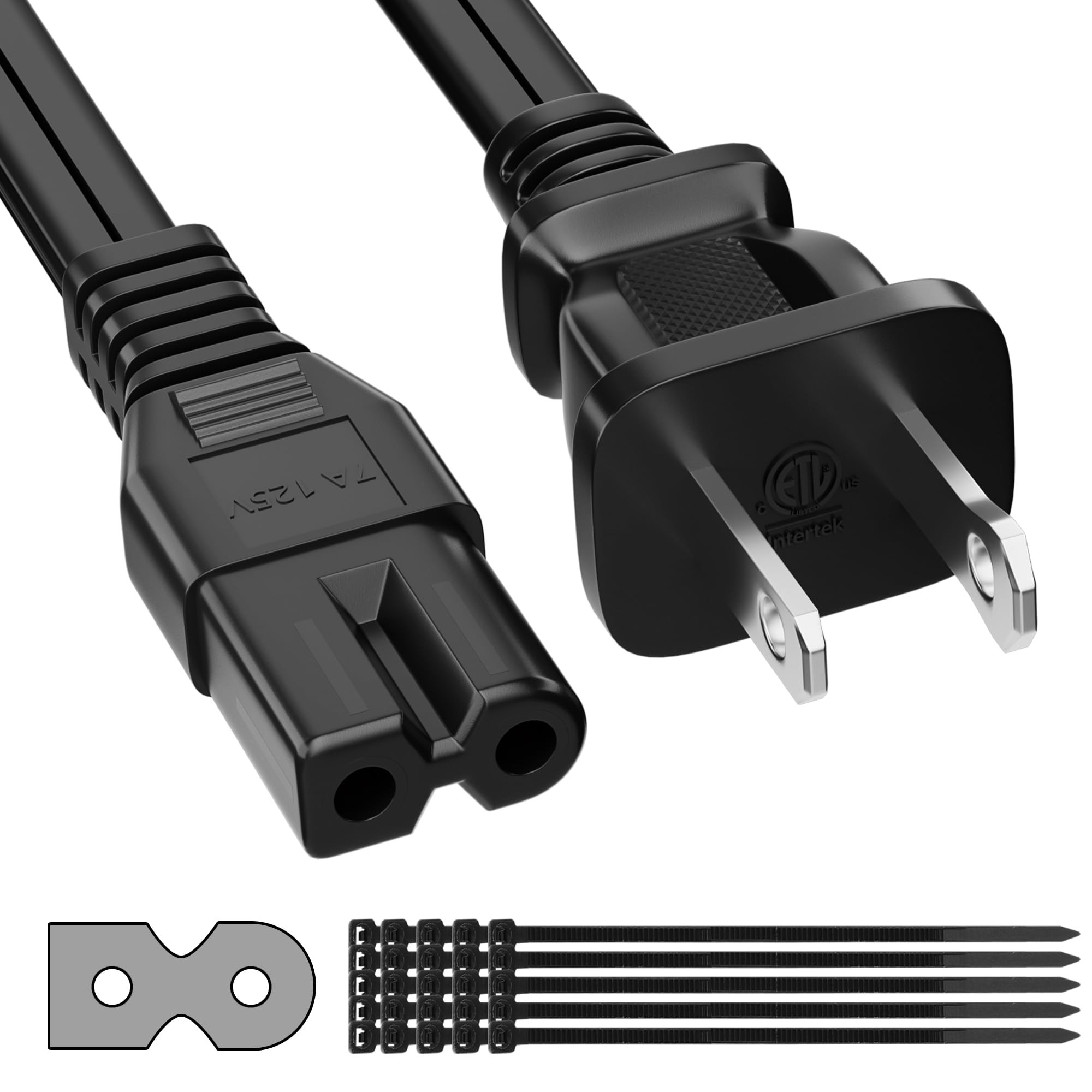 Amazon.com: 2 Prong AC Power Cord 15 FT, Polarized Cable for Vizio