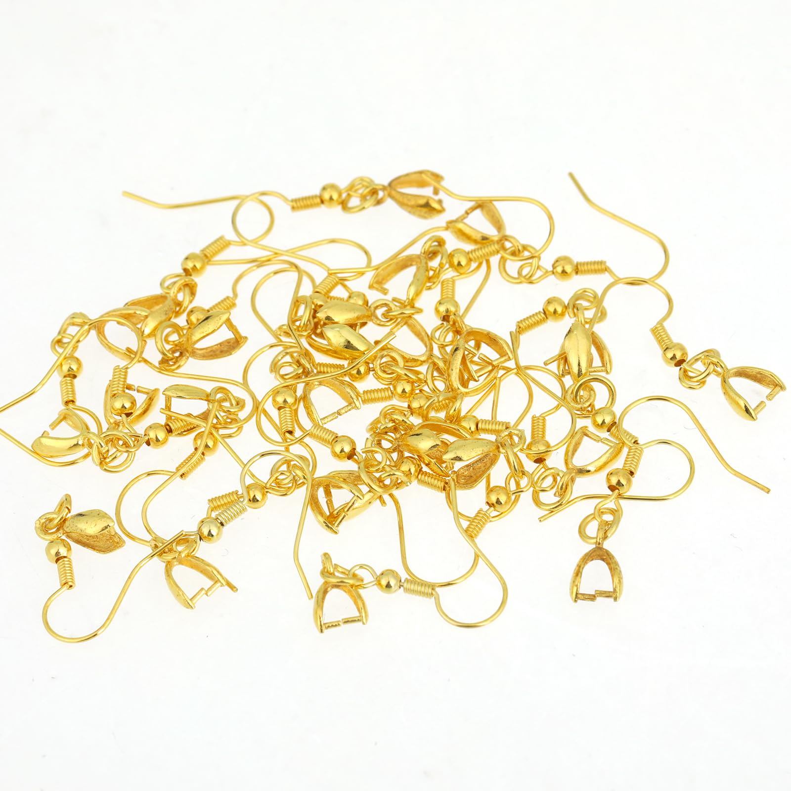 50 Stück Ohrringhaken Aus Edelstahl – Goldfarbene Ohrhaken Mit Kugelspule Für DIY Ohrringe | Ideal Für Selbstgemachte Modeschmuck-Kreationen