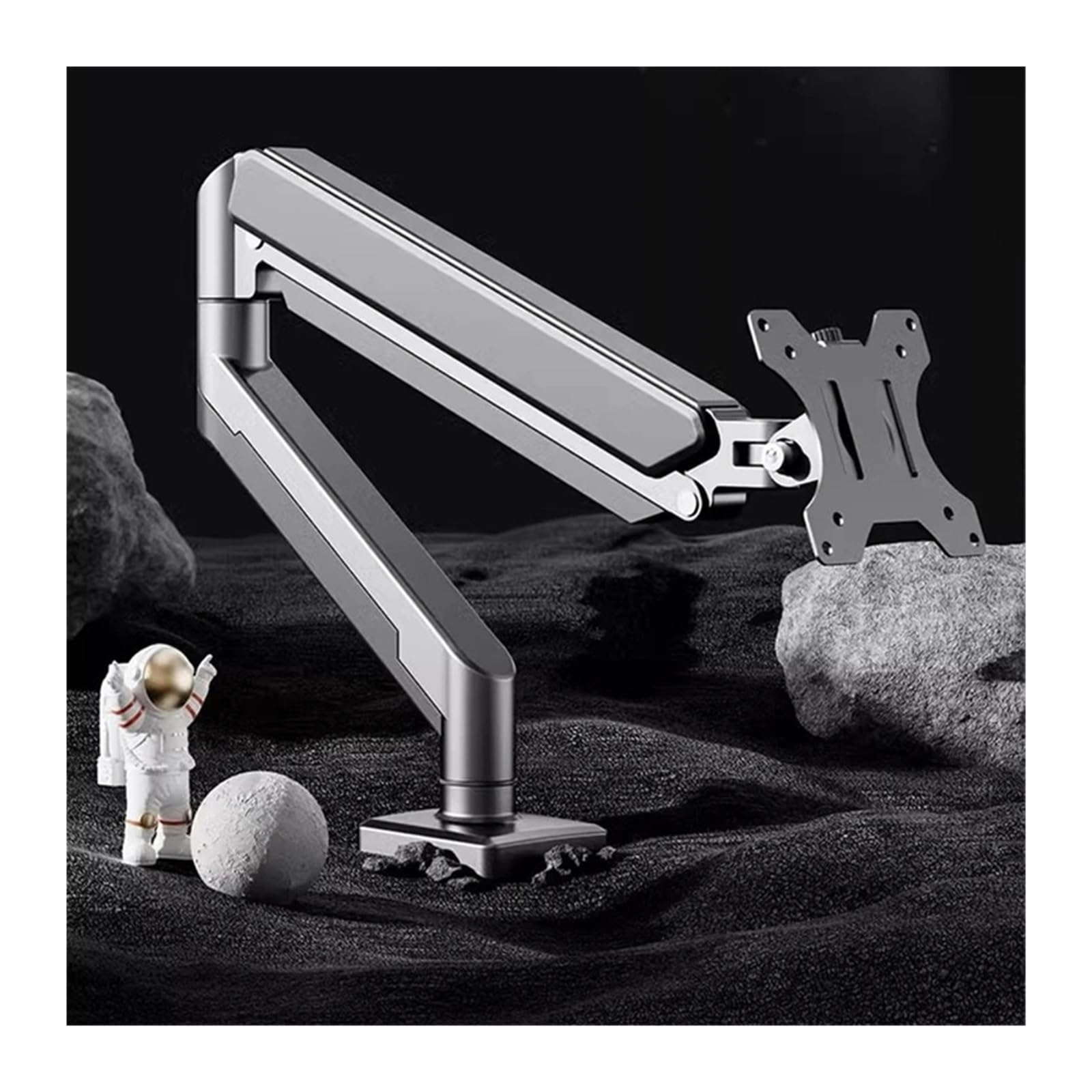 Supporto da scrivania regolabile universale for monitor singolo | La staffa robusta si adatta a schermi fino a 32 pollici e supporta un peso massimo dello schermo di 19,8 libbre(Black)