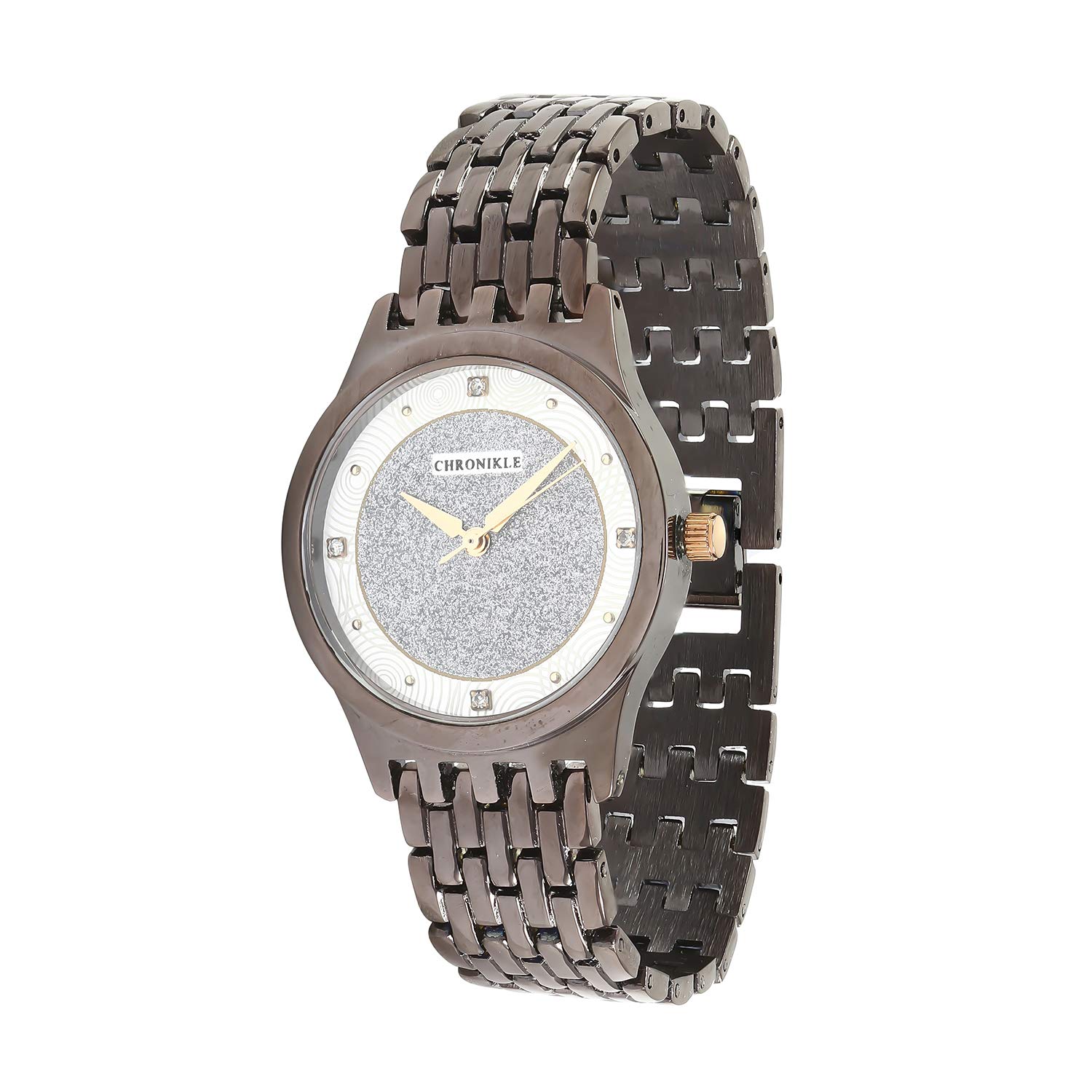 CHRONIKLE Womens Metal Chain Wrist Watch with Diamond Studded Stones On Dial (Dial Color: White,Silver) (B07L4SCSFM) Amazon Price History, Amazon Price Tracker