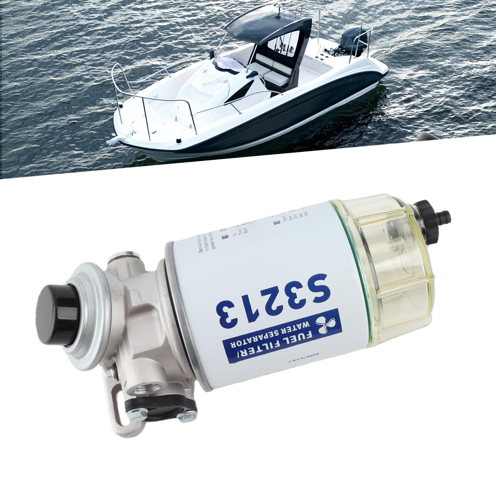 Yctze filtre à carburant séparateur d'eau Kit complet filtre à carburant marin séparateur d'eau Kit complet filtre remplace les pièces de moteur hors-bord de bateau S3227