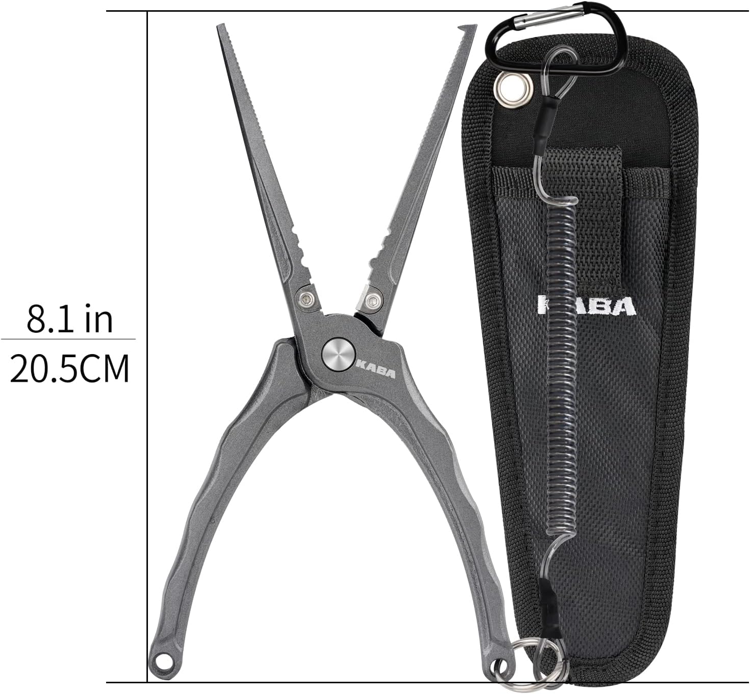 kaba Multifunction Fishing Pliers Light Weight Split Ring Fish Pliers Hook Remover Braid Line Cutter Saltwater Resistant Fishing Gear Tool Accessories