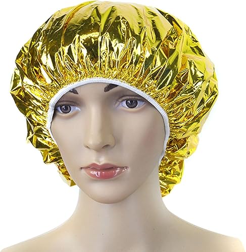 Miniatura 7 de 4 piezas de papel de aluminio impermeable desechable para peluquería de aceite para hornear - Gorro de baño seco ultrafino portátil con capucha para