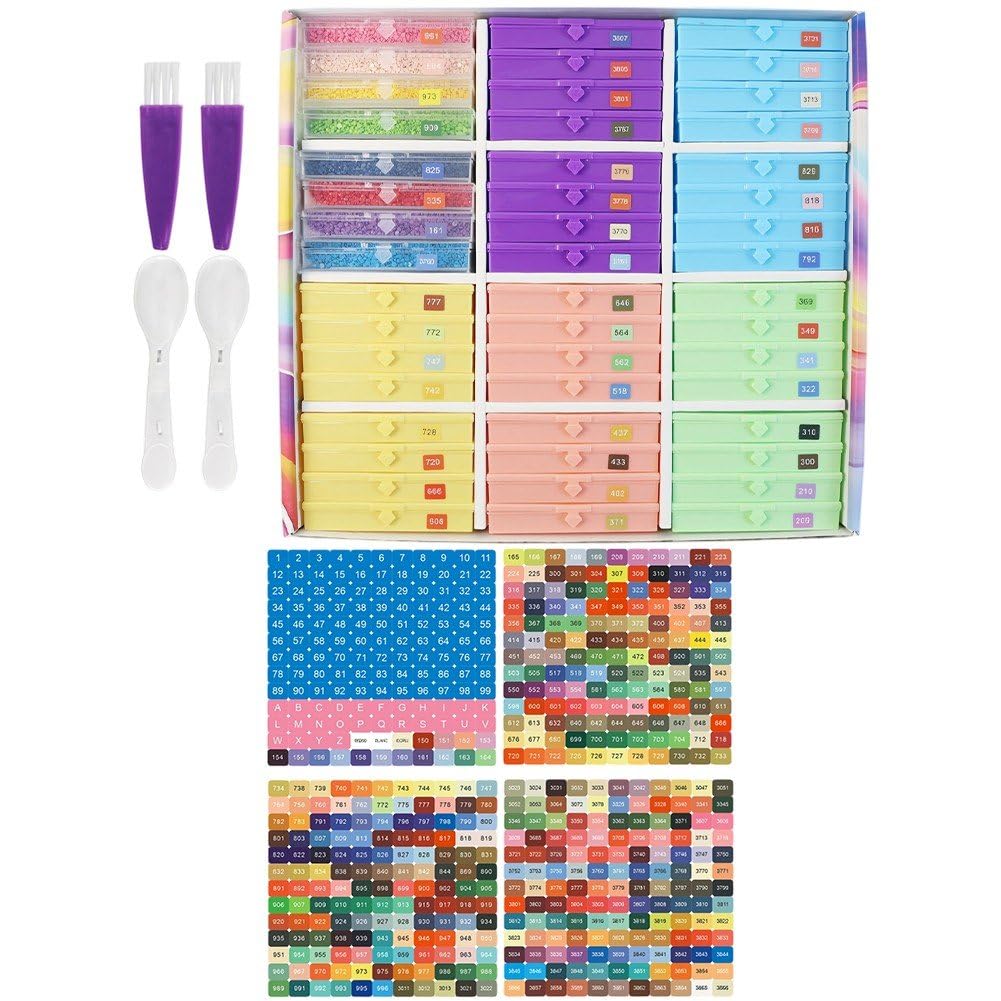 Juego De Bandejas De Almacenamiento para Pintura De Diamantes, Contenedores De Almacenamiento De Arte De Diamantes, Organizador De Pintura Apilable para Cuentas De Arte 5d.