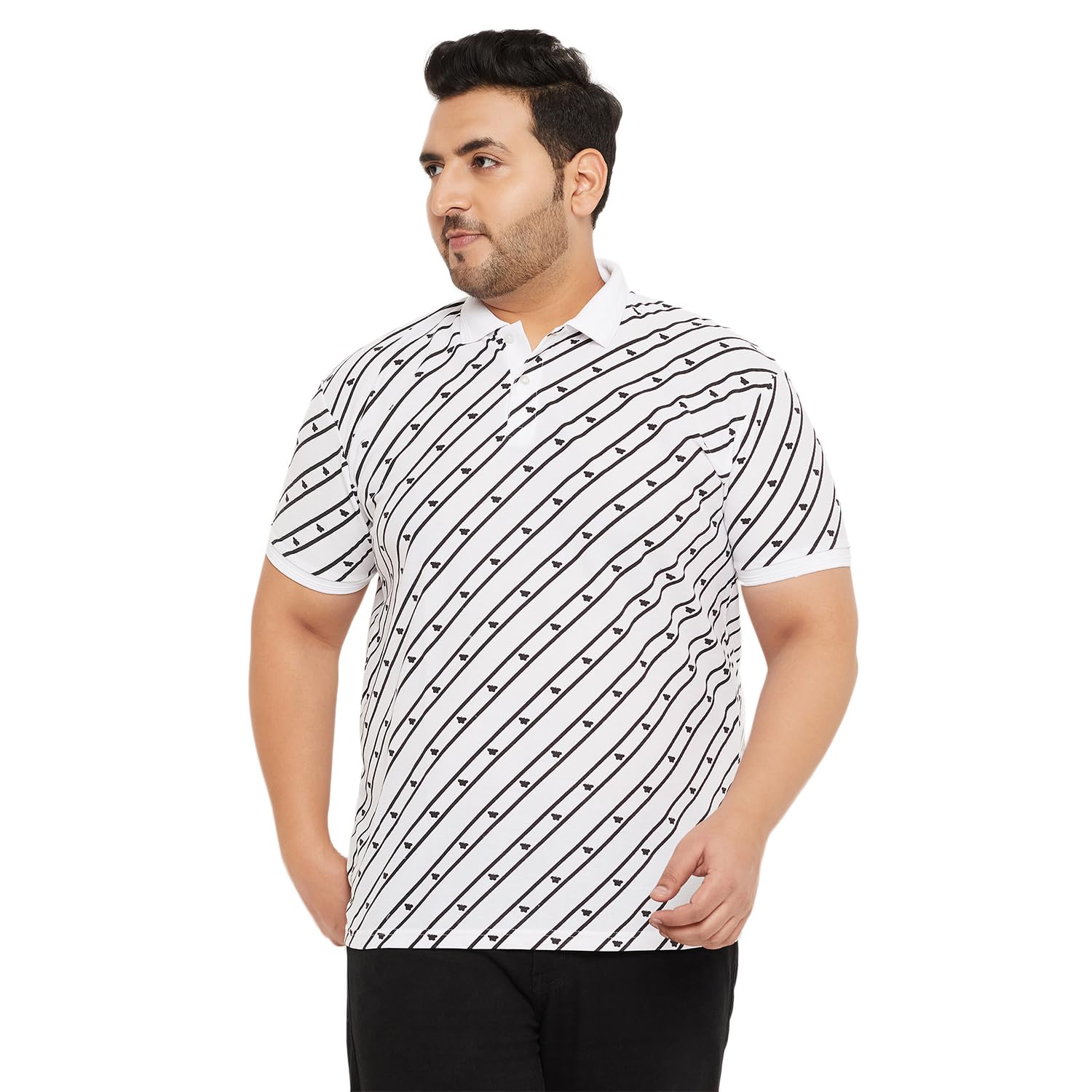 GET GOLF Men's Plus Size Cotton Blend Tshirt-BigC-1006-WHITE_3XL