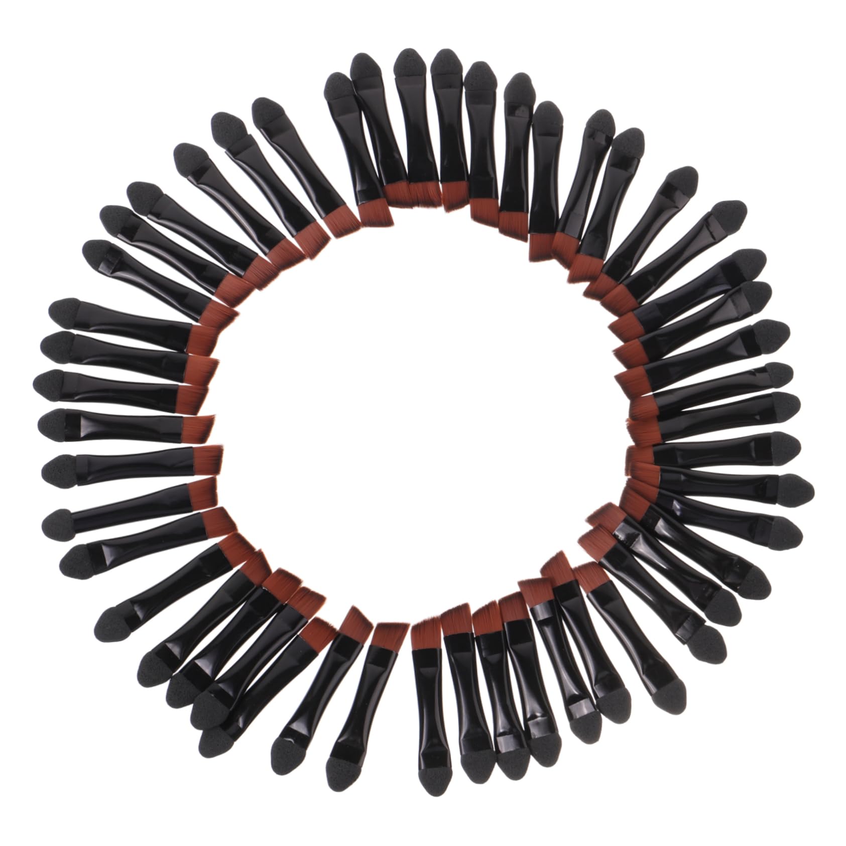 TOVINANNA 50pcs Makeup Eyeshadow Alicators Double-ended Eyeshadow Brush for Women Comfortable Touch Non-slip for Travel