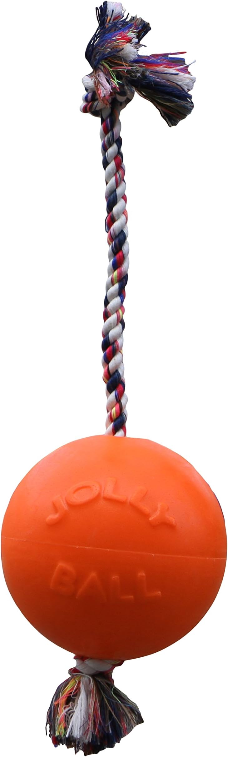 Romp-n-Roll Rope and Ball Dog Toy, 8 Inches/Large, Orange