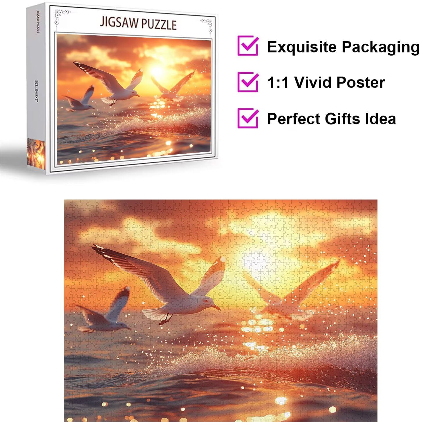 1500 sztuk puzzli dla dorosłych ptaków, wymagające gry logiczne, n-606 | Puzzle dla dorosłych marzycielskie, litery z tyłu wskazówki, ciasne puzzle, dopasowanie, rodzinna aktywność w pomieszczeniach