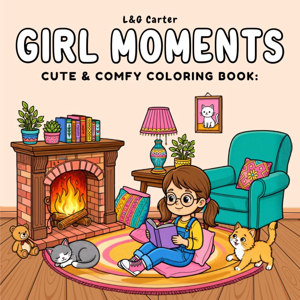 Cozy Girl Moment: A Cozy Coloring Book for Teens and Adults — 50 Single-Sided Pages of Cute, Everyday Scenes (Cozy Days Coloring Collection)