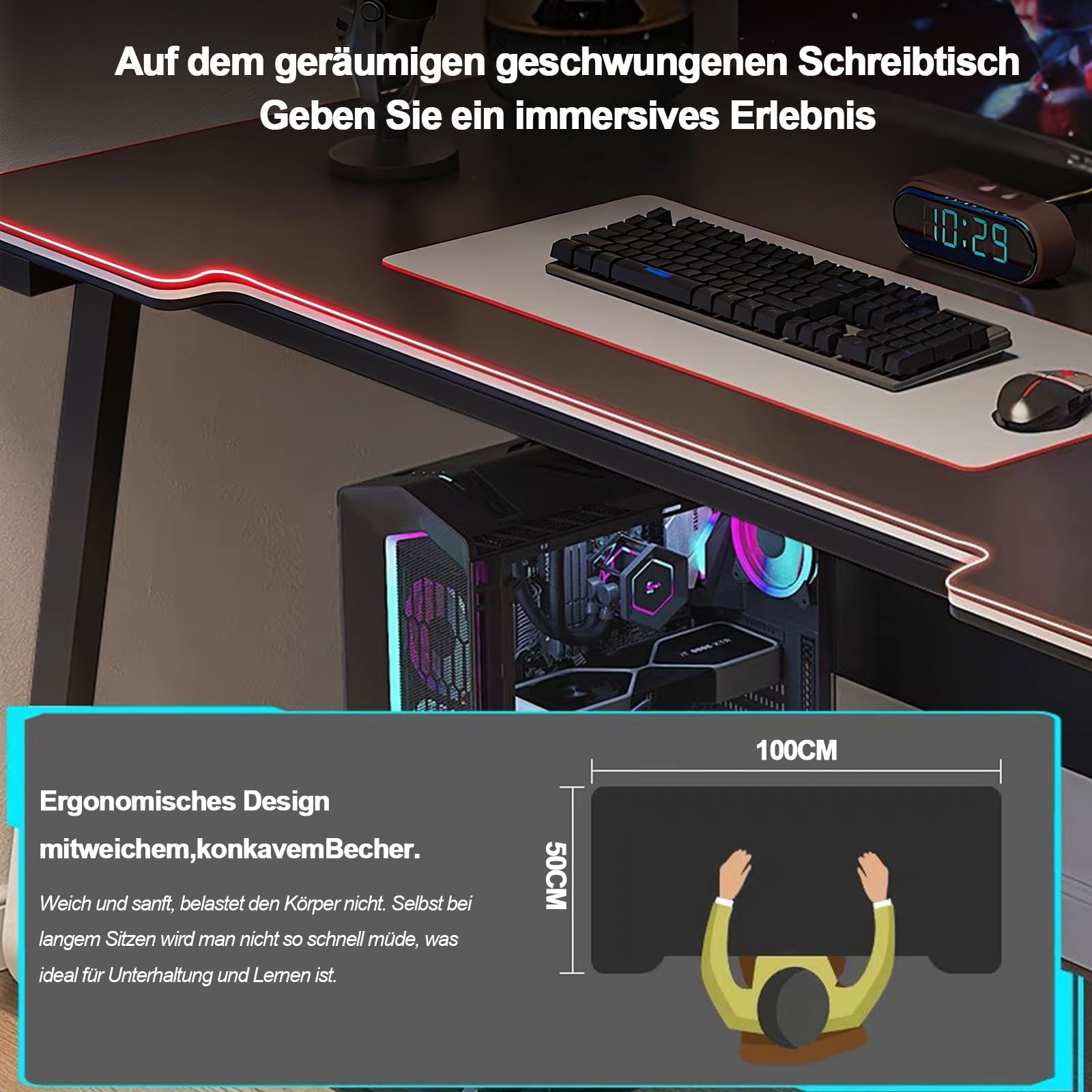 Schreibtisch Gaming Computer Schreibtisch Studenten Kunst Modern Einfacher Stil PC Tisch Holz Arbeitsplatz für Zuhause Büro