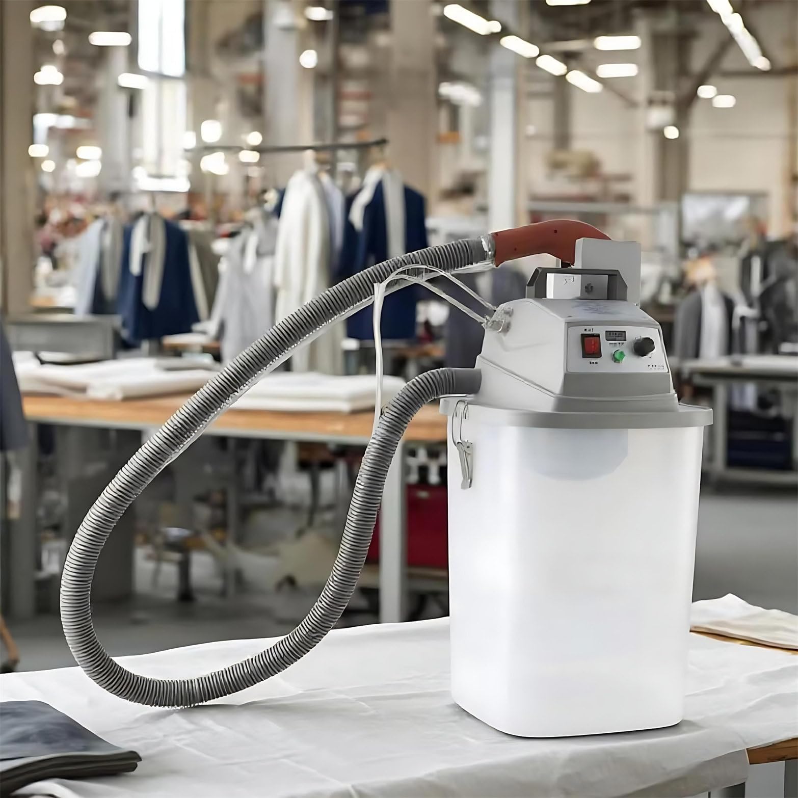 JXYQ Fabric Thread Trimming Machine with Storage Bucket,Thread Trimming Machine with Suction, Automatic Lint Remover for Clothes, Single Head Brushless, 28000 RPM, with Storage Bucket