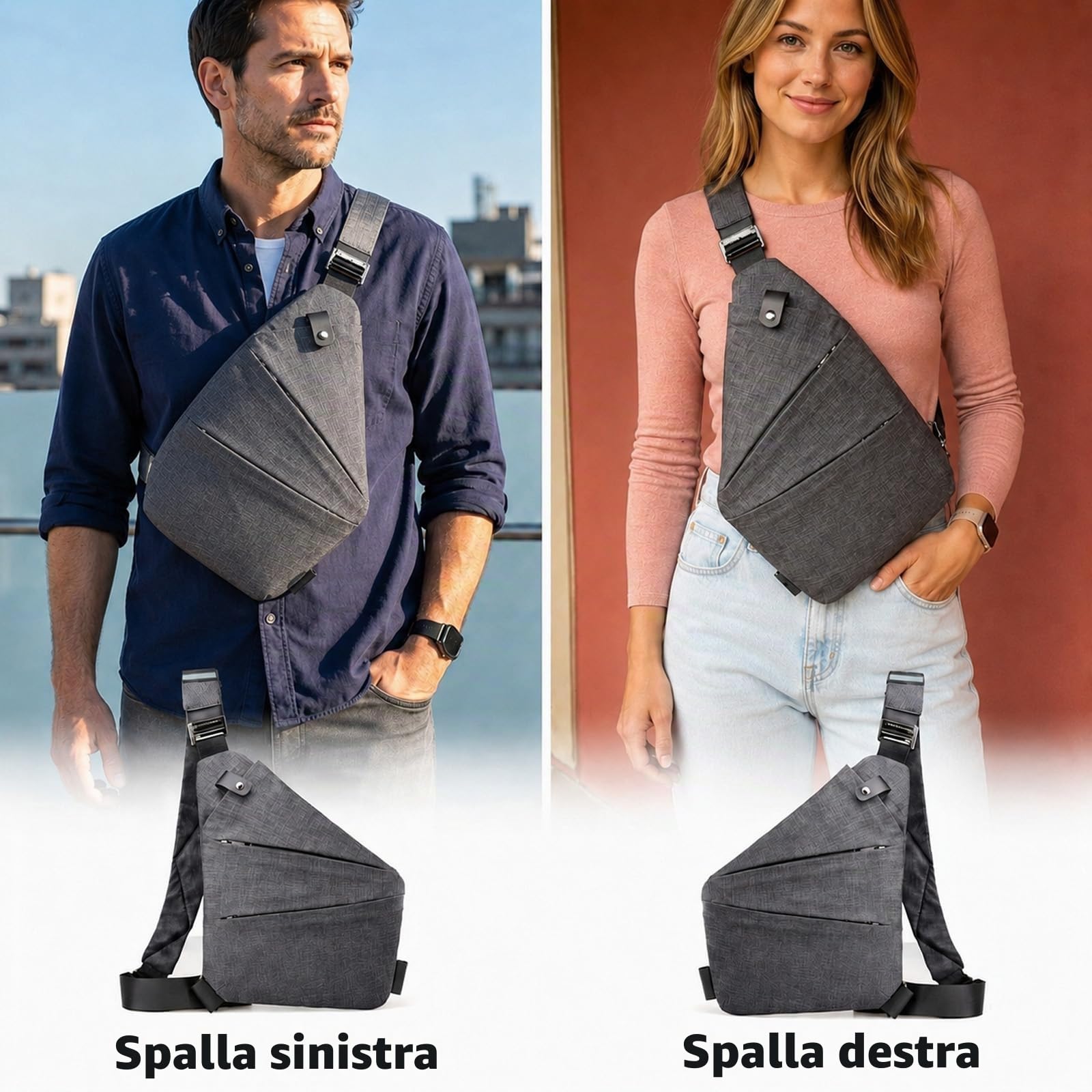 La Compatta - Antifurto Intelligente Borsa, Borsa Antifurto Donna, Borsa Di Sicurezza Da Viaggio Per Donna E Uomo, Borsa Multifunzionale Alla Moda, Per Viaggi E Quotidiano