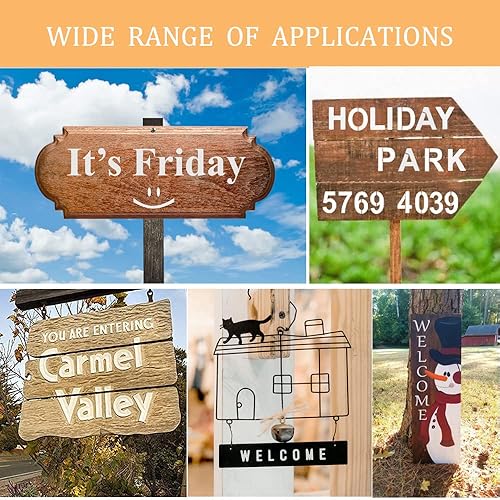 Miniatura 6 de Eage Plantillas de letras de 3 pulgadas para pintar, 62 plantillas de números de letras de plástico reutilizables, kit de plantillas entrelazadas