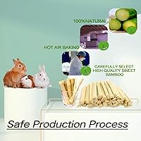 Vista 4 de Bocadillos de bambú dulce de 10.58 oz, juguete masticable para conejos, palitos masticables para hámster, chinchilla, conejillo de indias