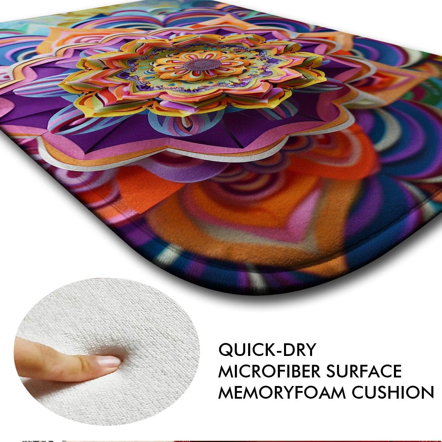 3D Flower 66 Premium Non-Slip Memory Foam Bath Mat – Absorbent, Quick-Dry, Machine Washable, Soft & Plush Bathroom Rug for Ultimate Comfort - S - Image 4