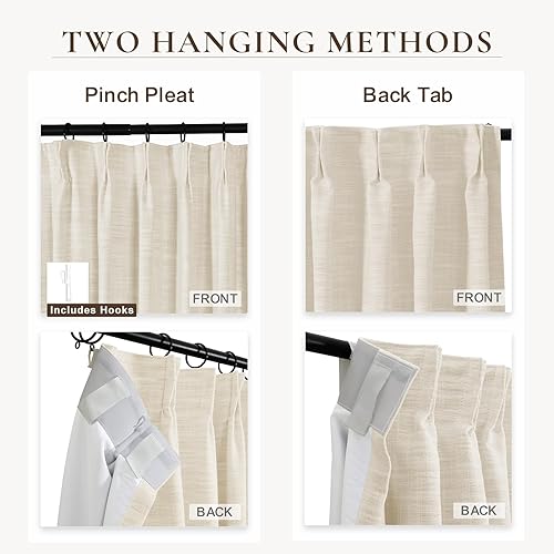 Miniatura 2 de TWOPAGES Cortina opaca con aislamiento térmico para ventana, plisada y con pestaña trasera, para oscurecer la habitación, para sala de estar, 26 x