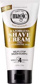 SoftSheen-Carson Magic Razorless Shaving Cream: Stops Razor Bumps, 4-Minute Hair Removal for Coarse Curly Hair, 6oz
