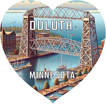 Duluth Minnesota Travel Souvenir Destination Heart Shaped Decorative Flat Magnet 2-Inch