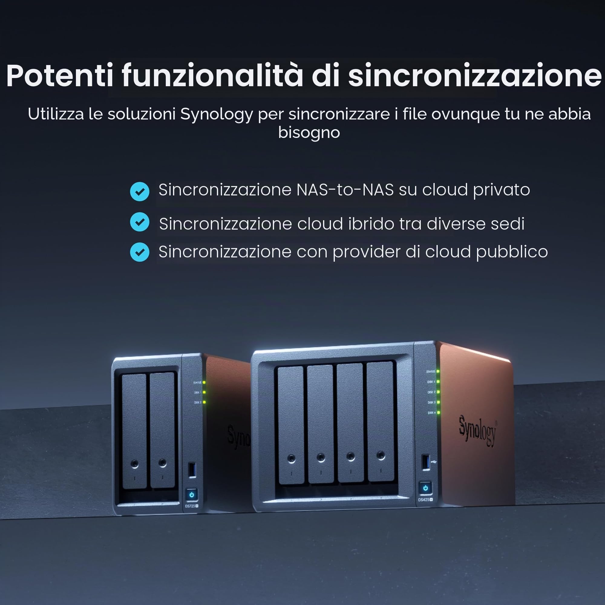 DS425+ 4-Bay Synology NAS – 3 anni di garanzia, soluzione di archiviazione compatta con porta integrata da 2,5 GbE