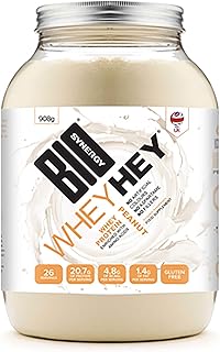 Bio-Synergy Whey Hey - Whey Protein Powder, 100% Whey Packing 21.4g Protein per Serving, 4.8g BCAA's, Daily Whey Nutrition Protein, Natural Flavours and Gluten Free Peanut 908g