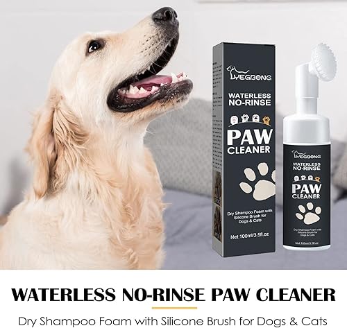 Miniatura 4 de Champú sin agua limpiador de patas para perros, gatos, mascotas - Champú seco, cepillo limpiador de pies, bueno para cachorros