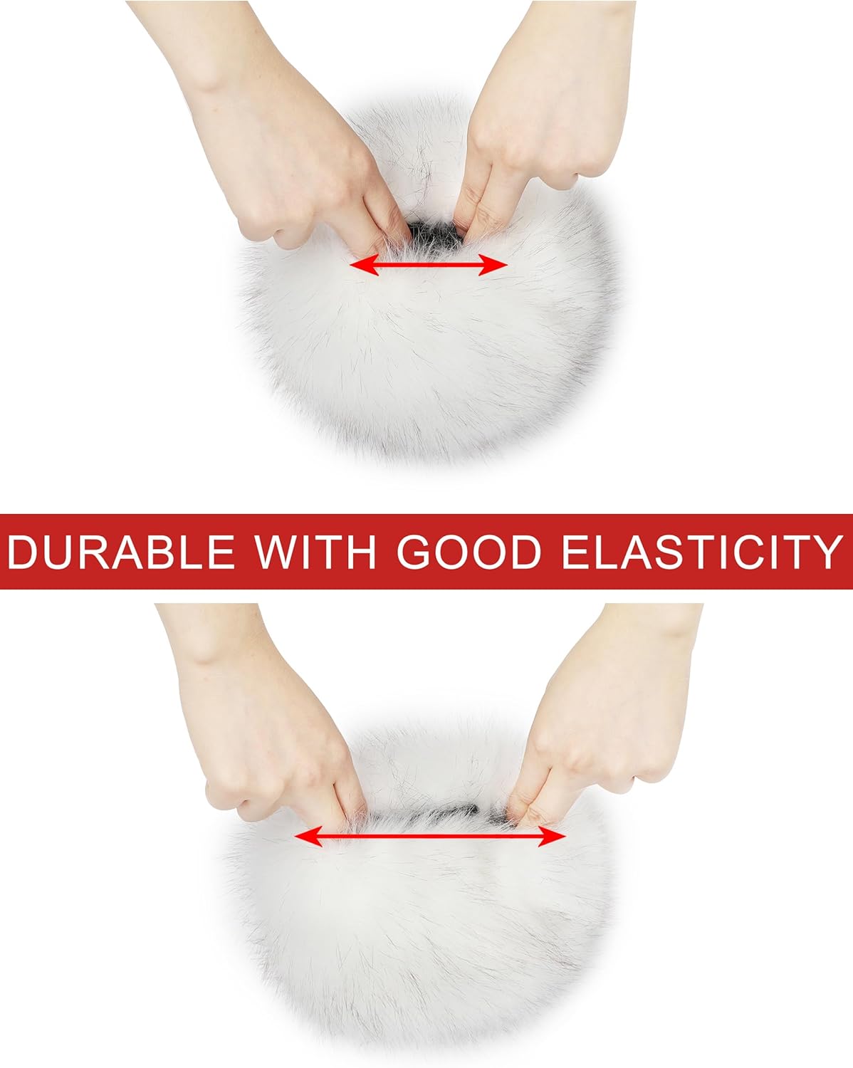 sy soul young Women's Faux Fur Wrist Cuffs Winter Fox Furry Wristbands Fluffy Fur Cuff Bracelet Arm Warmer Accessories