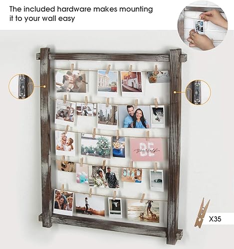 Miniatura 5 de J JACKCUBE DESIGN MK1300B - Marco de exhibición de fotos colgante, soporte para tablero de collage de fotos para múltiples fotos, Polaroid,