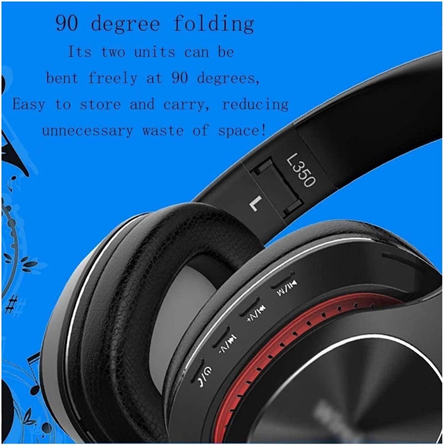 Cuffie on-Ear con Microfono, Cuffie per Bassi Stereo Leggero, Cuffie Wireless Portatili per Smartphone Tablet Laptop Computer (Color : White)