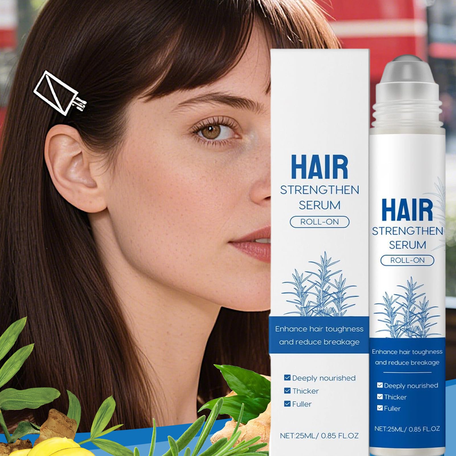Rouleau de croissance des cheveux - 25 ml - Stylo nourrissant qui ne pousse pas les cheveux - Sérum de croissance des cheveux scalpiques - Solution de rouleau de soin du cuir chevelu pour cheveux