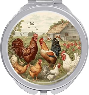 Makeup Mirrors,Chickens and Farm Print Hand M...